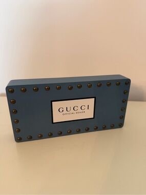 Gucci Blue Studded Plaque Logo Box